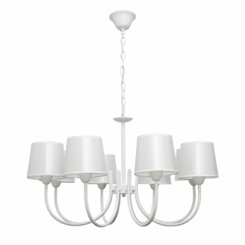 Distribuidor - Lâmpadas Diversas | Lâmpadas Clássicas | LAMPARA GUADALAJARA 8XE14 BLANCA PANTALLA BLANCA Ref: 121558025